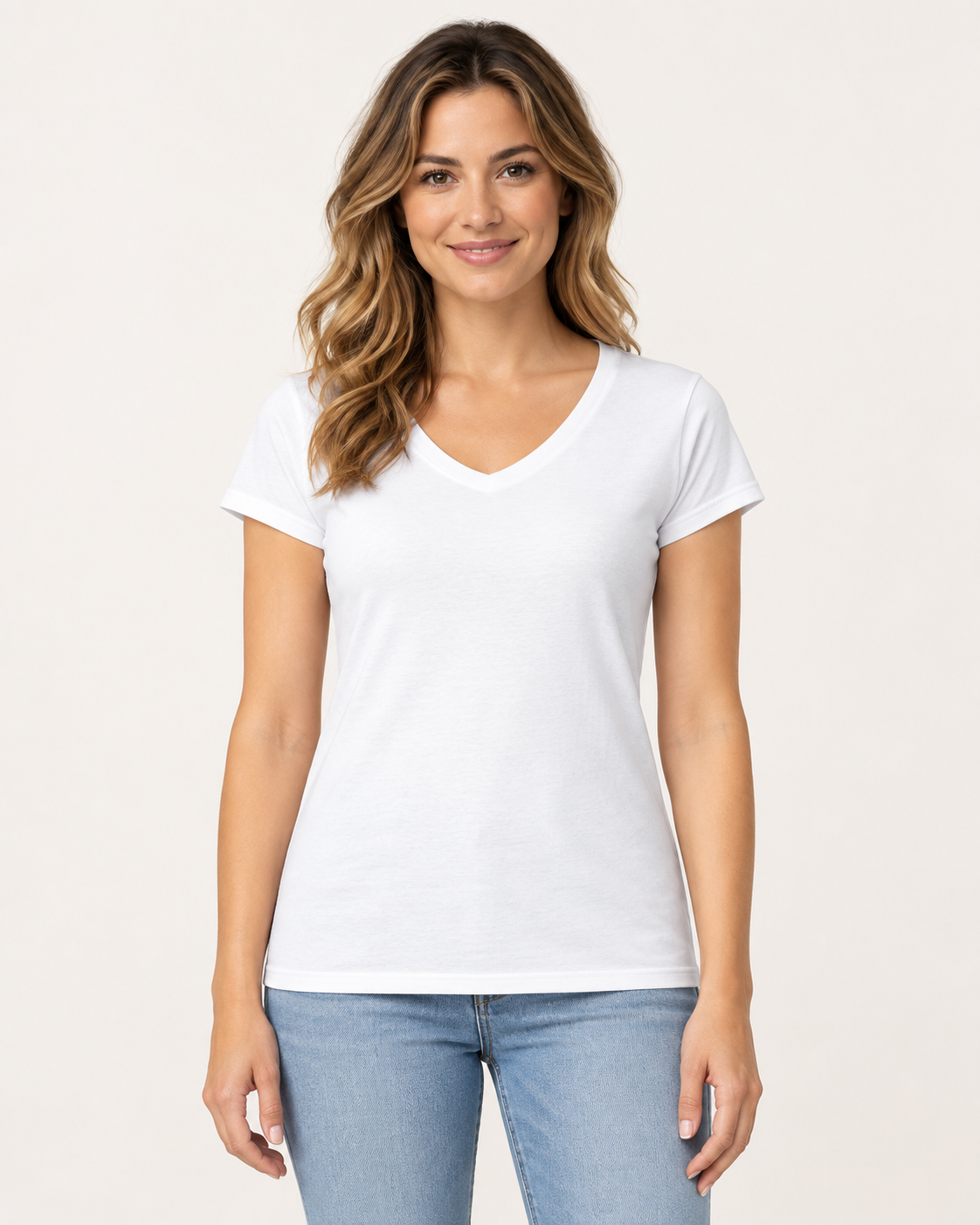T-shirt dames V-hals van Gildan